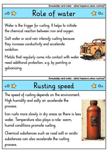 Rusting - Flashcards | Chemistry | Oxidation, Corrosion & Prevention ...