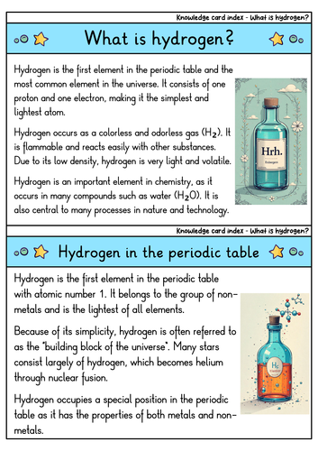 What is Hydrogen? - Flashcards | Chemistry | Properties, Uses ...