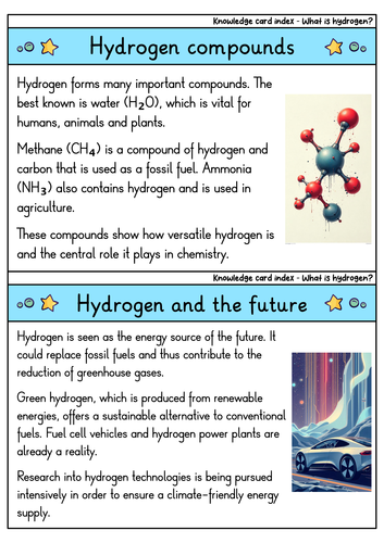 What is Hydrogen? - Flashcards | Chemistry | Properties, Uses ...