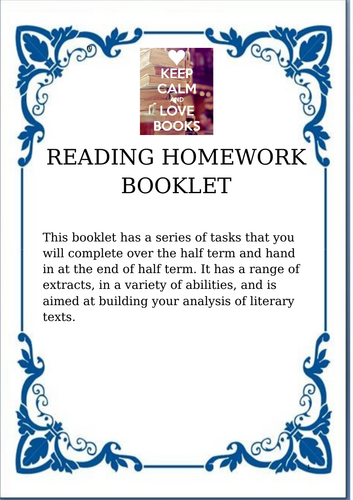 Year 7 Reading Homework Booklet