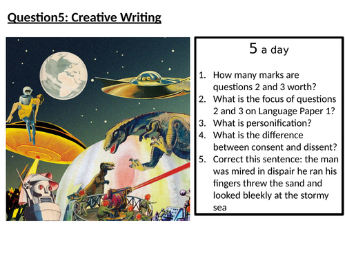 Language Paper 1 Question 5 - Creative writing shark/jaws inspired