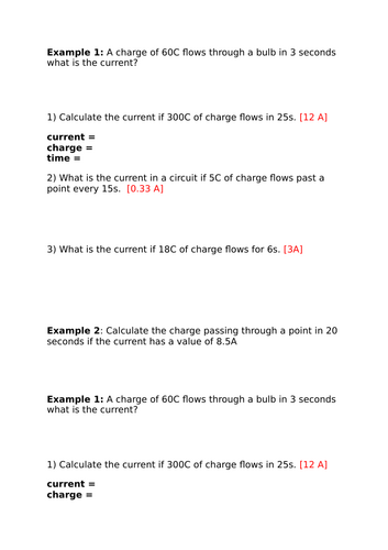 AQA P4.2 Current and charge