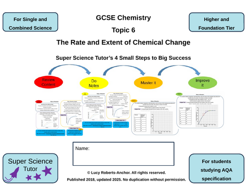 GCSE AQA Chemistry Topic 6 The Rate and Extent of Chemical Change 4-Steps Revision and Exam Prep