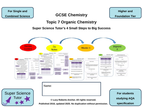 GCSE AQA Chemistry Topic 7 Organic Chemistry 4-Steps Revision and Exam Preparation