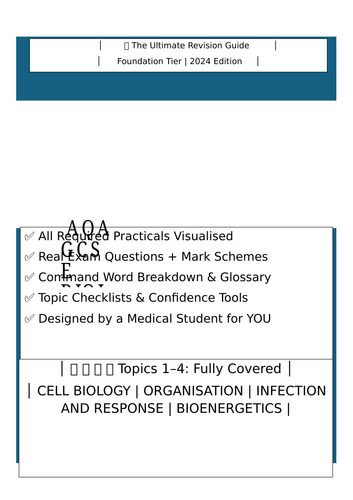 AQA GCSE Biology Paper 1 Revision Guide (f) | Teaching Resources