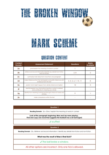 The Broken Window – KS2 Reading Text & Mini Test