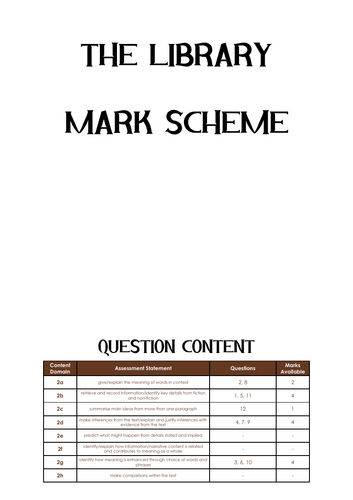 The Library – KS2 Reading Text & Mini Test