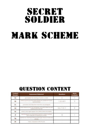 Secret Soldier 鈥� KS2 Reading Text & Mini Test