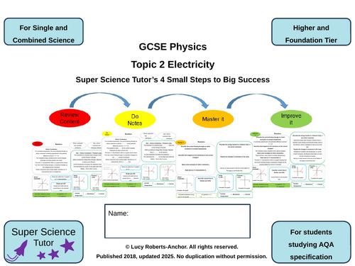 GCSE AQA Physics Topic 2 Electricity 4-Steps Revision and Exam Preparation