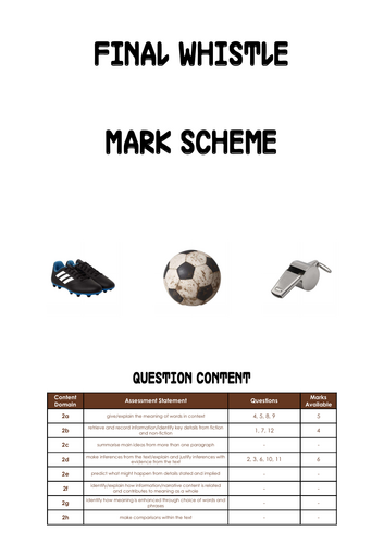 Final Whistle 鈥� KS2 Reading Text & Mini Test