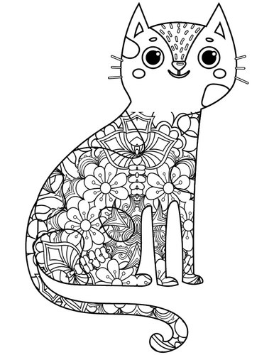 Mindfulness Cat Coloring Pages for Kids – 20 Relaxing Printable Sheets ...