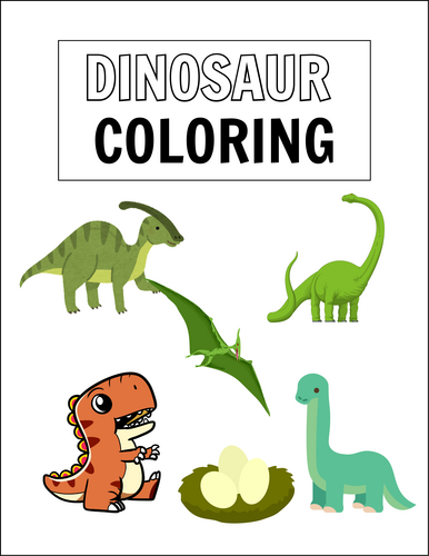 Roar into Fun! Dinosaur Coloring Book for Kids | Teaching Resources