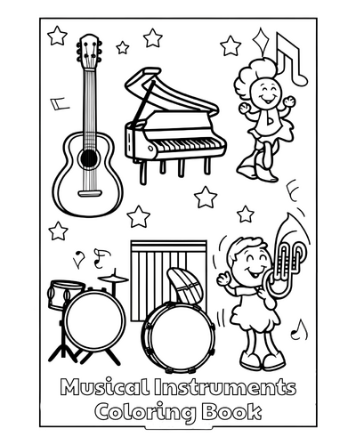 Musical Instruments Coloring Pages / Sheets of Musical Instruments ...