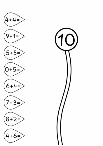 Number bonds to 5 and 10 flower