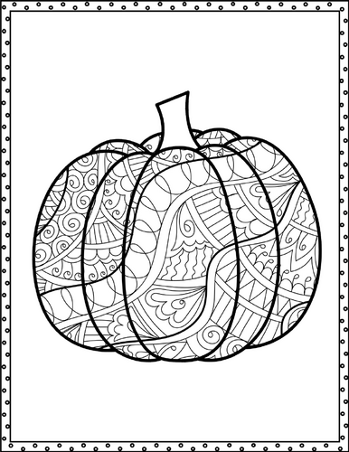 Mindfulness Zentangle Autumn Pumpkin Coloring Pages – 30 Fall-Inspired ...