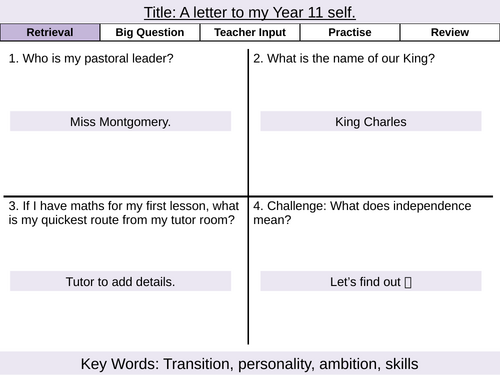 Y7 PSHE- HT1- Independence and Aspirations