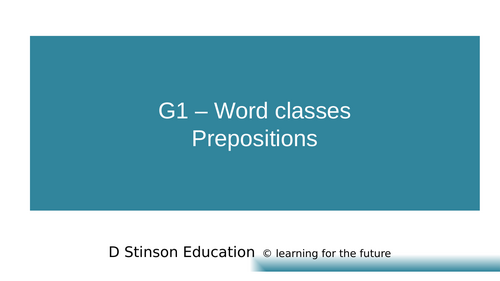 KS2 SATs revision - Grammar - prepositions