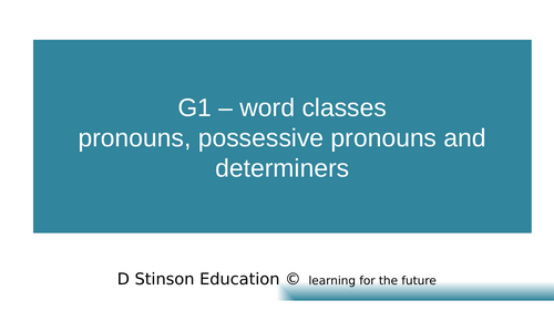 KS2 SATs Revision - Grammar - Pronouns, possessive pronouns and determiners