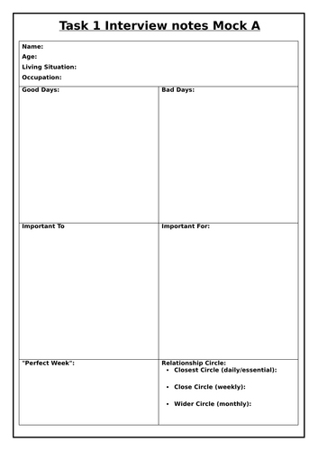 AAQ OCR Cambridge Health & Social Care F092: Mock NEA (Mock A Natalie ...