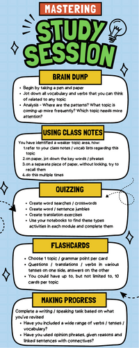iGCSE French study tips & feedback sheet