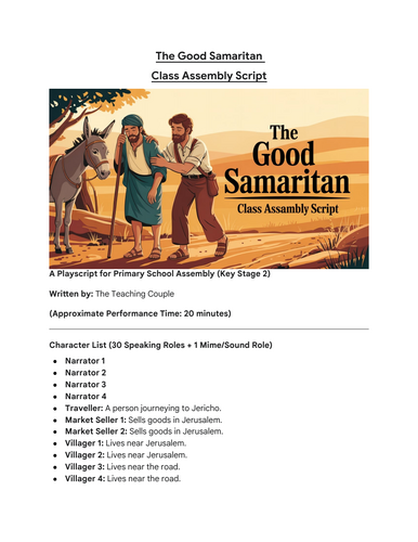 The Good Samaritan - Class Assembly Script | Teaching Resources
