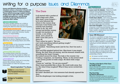 Writing for a Purpose: Issues and Dilemma Stories KS2+