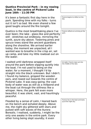 Diary Entry - Unit of English for Upper KS2: linked to Francis ...