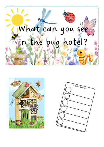 Minibeasts - Bug hotel writing