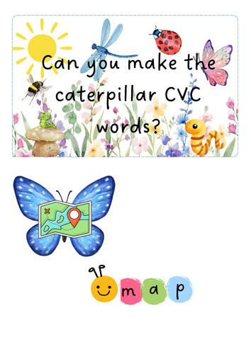 Minibeasts - Caterpillar CVC words