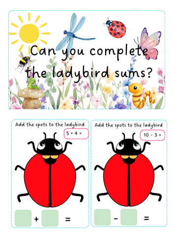 Minibeasts - Ladybird sums
