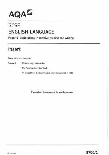 AQA GCSE Language Paper 1 Question 3 and Question 4 Model Answers ...