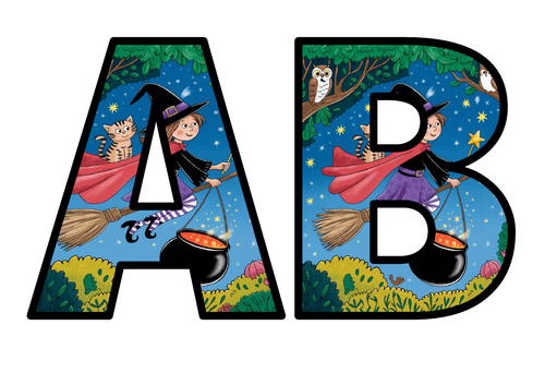 Julia Donaldson Book Room on the Broom Witch Lettering Set Display ...