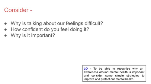 Mental Health Awareness Assembly / Tutor Time | Teaching Resources