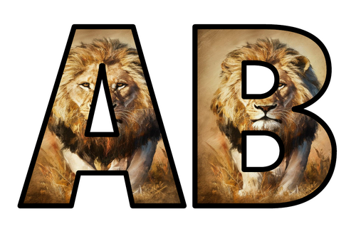 Lion Like Simba and Mufasa King of Lions Lettering Set Display Title ...