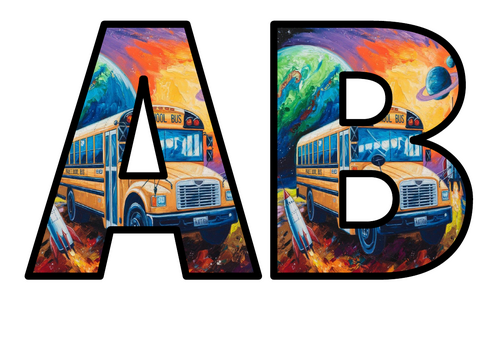 Magic School Bus AI Space Travel Lettering Set Display Title Letters ...