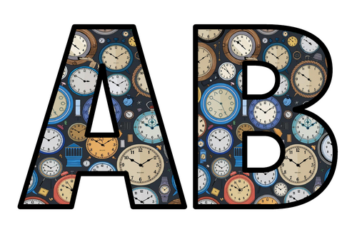 Many Clock Faces Time Hours Lettering Set Display Title Letters Numbers ...