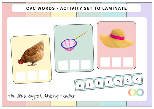 CVC Words Activity Set to Laminate - Phonics Resource
