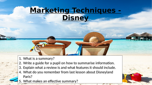 Travel Writing - Marketing Techniques - Disney