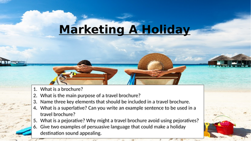 Travel Writing - Marketing A Holiday