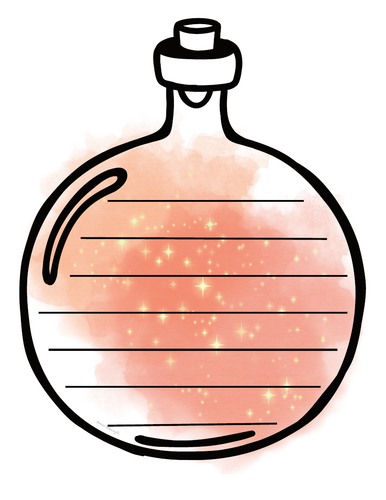 Potion bottles with lines template
