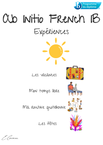 IB French Ab Initio Experiences booklet