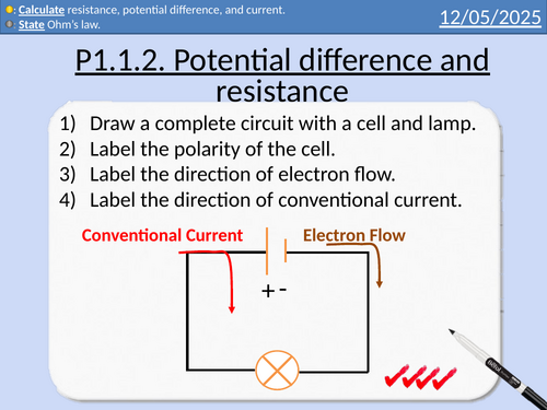 OCR AAQ in Applied Science: P1.1.2 Potential difference and resistance
