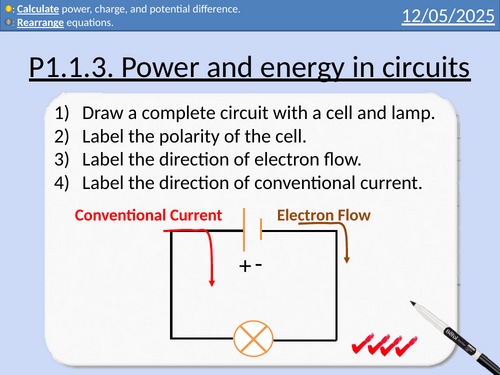 OCR AAQ in Applied Science: P1.1.3 Power and energy in circuits