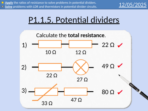 OCR AAQ in Applied Science: P1.1.5 Potential dividers