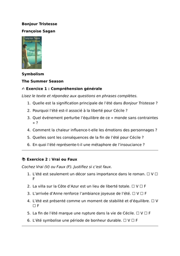 Bonjour Tristesse - Françoise Sagan - Symbolism - The Summer Season ...