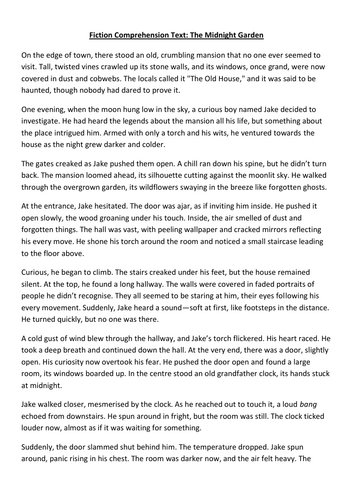 YEAR 6 SATS STYLE COMPREHENSIONS