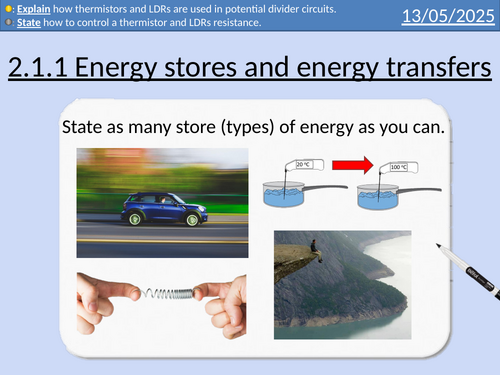 OCR AAQ in Applied Science: P2.1.1 Energy stores and energy transfers