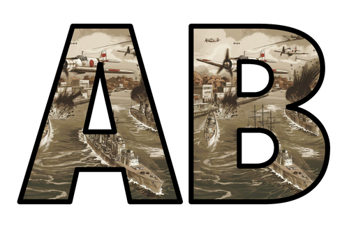 Pearl Harbor US Japan Planes Boats War Lettering Set Display Title ...