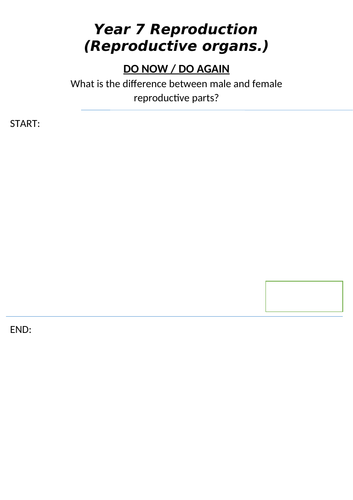 Reproductive organs lesson (Reproduction topic)