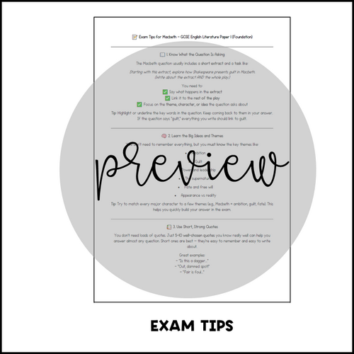 Macbeth GCSE Revision Guide | Last-Minute Study Booklet for English ...